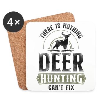 Buck Deer Hunting Hunter Vintage - Untersetzer (4er-Set) - Weiß - Vorne