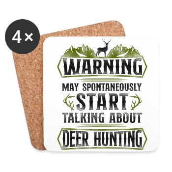 Buck Deer Hunting Hunter Vintage - Coasters (set of 4) - white - Front