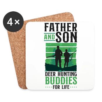Buck Deer Hunting Hunter Father - Untersetzer (4er-Set) - Weiß - Vorne