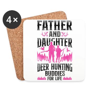 Buck Deer Hunting Hunter Father - Untersetzer (4er-Set) - Weiß - Vorne