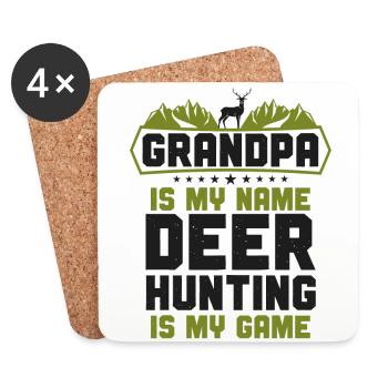 Buck Deer Hunting Hunter - Coasters (set of 4) - white - Front