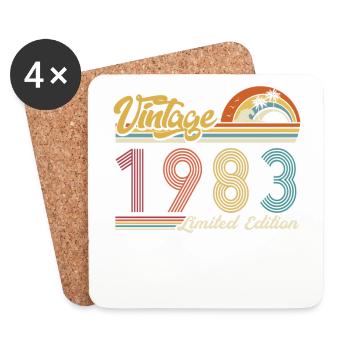 Vintage « Limited Edition » vintage 1983 anniversaire - Dessous de verre (lot de 4) - blanc - Devant