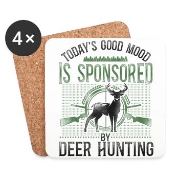 Buck Deer Hunting Hunter Vintage - Untersetzer (4er-Set) - Weiß - Vorne