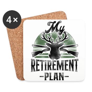 Buck Deer Hunting Hunter Retired - Coasters (set of 4) - white - Front