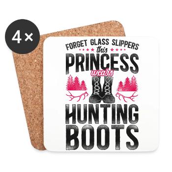 Buck Deer Chasse Hunter Girl - Dessous de verre (lot de 4) - blanc - Devant