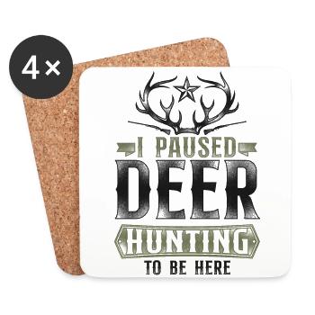 Buck Deer Hunting Hunter Vintage - Coasters (set of 4) - white - Front