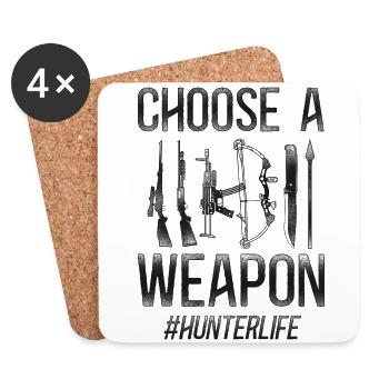 Buck Deer Hunting Hunter Vintage - Untersetzer (4er-Set) - Weiß - Vorne
