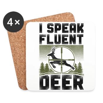 Buck Deer Hunting Hunter Vintage I - Coasters (set of 4) - white - Front