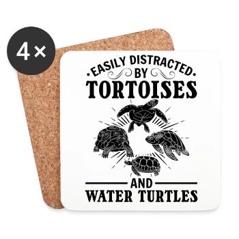 Lässt sich leicht von Schildkröten und - Untersetzer (4er-Set) - Weiß - Vorne