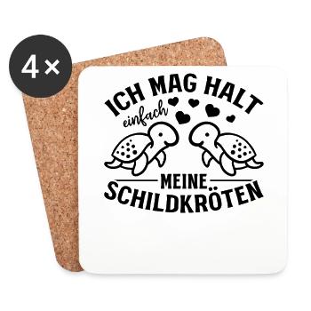 Ich Mag Halt Einfach Meine Schildkröten - Untersetzer (4er-Set) - Weiß - Vorne
