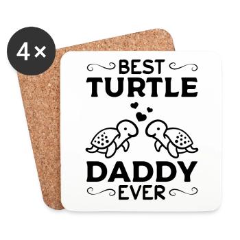 Best Turtle Daddy Ever Sea Turtle Daddy Cute - Untersetzer (4er-Set) - Weiß - Vorne