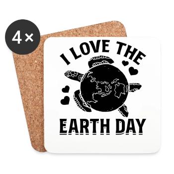 Turtle Earth Environment Schildkrötenliebhaber Ich - Untersetzer (4er-Set) - Weiß - Vorne