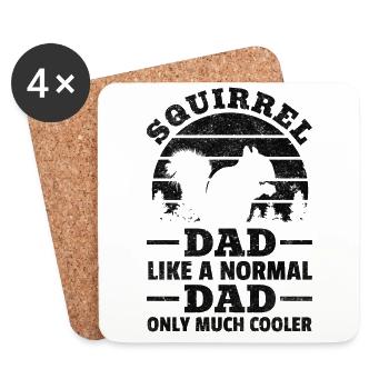 Squirrel father like a normal father Only a lot - Coasters (set of 4) - white - Front