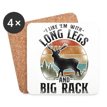 Buck Deer Hunting Hunter Vintage - Coasters (set of 4) - white - Front
