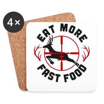 Buck Deer Hunting Hunter Vintage - Coasters (set of 4) - white - Front