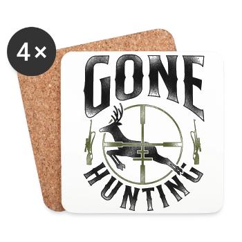 Buck Deer Hunting Hunter Vintage - Coasters (set of 4) - white - Front