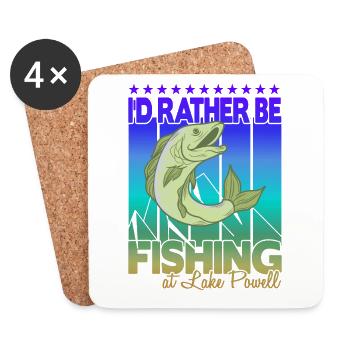 Ich würde lieber fischen am Lake Powell - Untersetzer (4er-Set) - Weiß - Vorne
