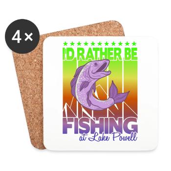 Ich würde lieber fischen am Lake Powell - Untersetzer (4er-Set) - Weiß - Vorne