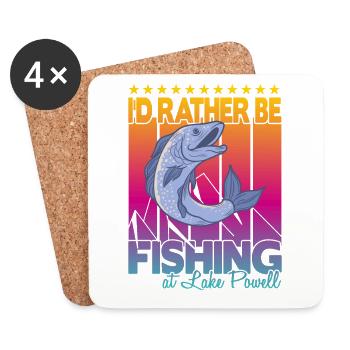 Ich würde lieber fischen am Lake Powell - Untersetzer (4er-Set) - Weiß - Vorne