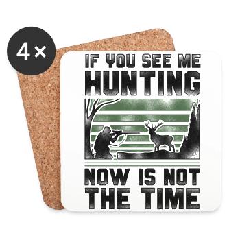 Buck Deer Hunting Hunter Vintage - Untersetzer (4er-Set) - Weiß - Vorne