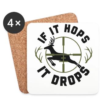 Buck Deer Hunting Hunter Vintage - Untersetzer (4er-Set) - Weiß - Vorne