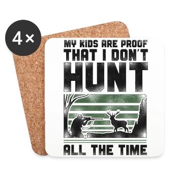 Buck Deer Hunting Hunter Vintage - Coasters (set of 4) - white - Front