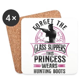 Buck Deer Hunting Hunter Girl - Coasters (set of 4) - white - Front