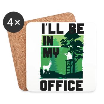 Buck Deer Hunting Hunter Vintage - Coasters (set of 4) - white - Front