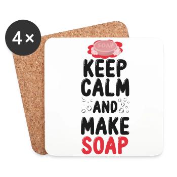 Soap Making Crafting Keep Calm & - Coasters (set of 4) - white - Front