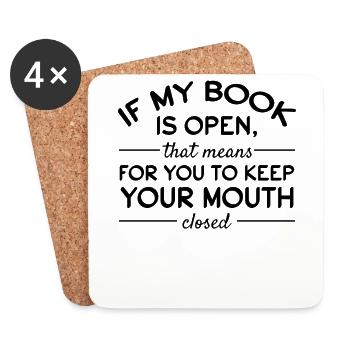 Book Reading Books Library Book Lover Funny Book - Coasters (set of 4) - white - Front