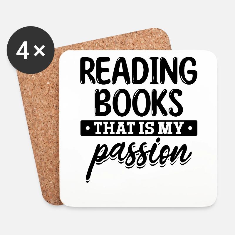 Reading Books That Is My Passion Book Lover - Untersetzer (4er-Set) - Weiß