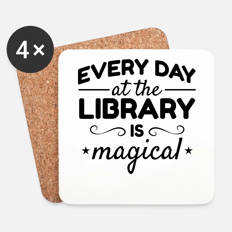 Every Day At The Library Is Magical Bookworm Book - Untersetzer (4er-Set) - Weiß