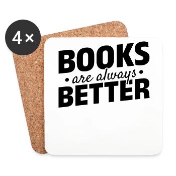 Books Are Always Better Bookworm Reading Library - Untersetzer (4er-Set) - Weiß - Vorne