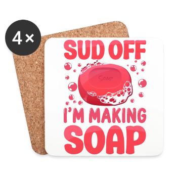 Soap Making Crafting Sud Off I'm - Coasters (set of 4) - white - Front