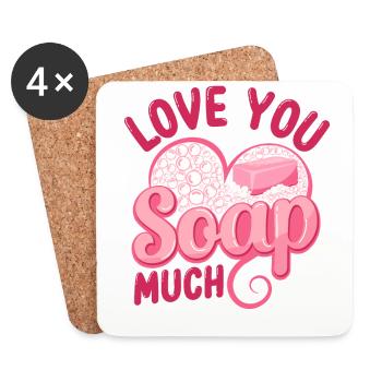 Soap Making Crafting Pun Love You - Coasters (set of 4) - white - Front