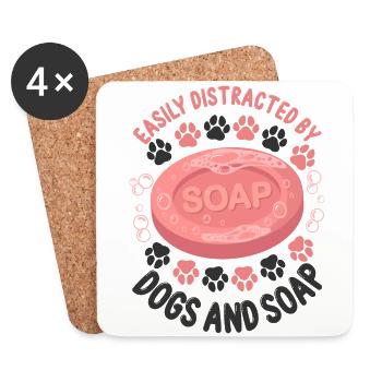 Soap Making Crafting Dog Easily - Coasters (set of 4) - white - Front