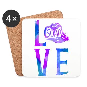 Soap Making Crafting Watercolor - Coasters (set of 4) - white - Front