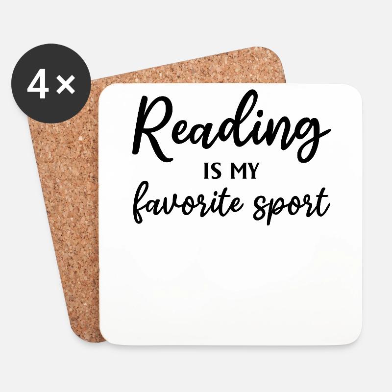 Reading Is My Favorite Sport Book Reading Book - Untersetzer (4er-Set) - Weiß