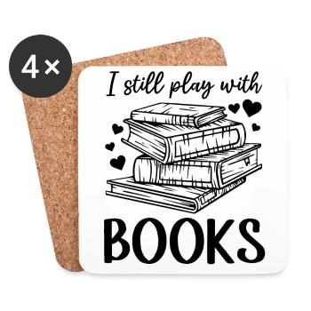 I Still Play With Books - Book Lover Book Reading - Untersetzer (4er-Set) - Weiß - Vorne