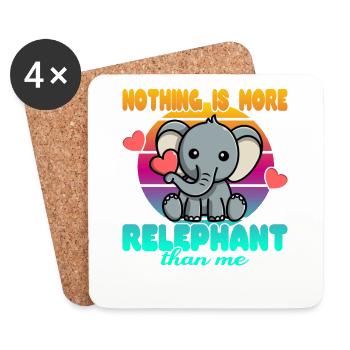 Rien n’est plus Relephant que moi - Dessous de verre (lot de 4) - blanc - Devant