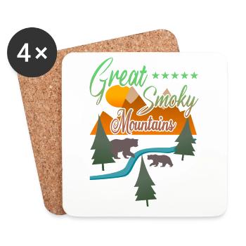 Great Smoky Mountains Bears - Coasters (set of 4) - white - Front