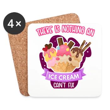 Ice Cream Cone There Is Nothing A - Coasters (set of 4) - white - Front