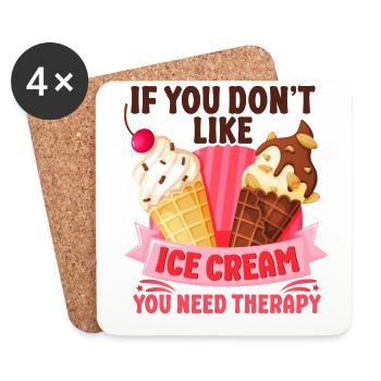 Cornet de crème glacée si vous n’aimez pas - Dessous de verre (lot de 4) - blanc - Devant