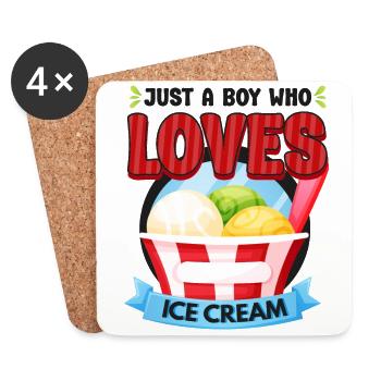 Ice Cream Boy Just A Boy Who Loves - Untersetzer (4er-Set) - Weiß - Vorne
