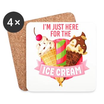 Ice Cream Cone Popsicle Je suis juste - Dessous de verre (lot de 4) - blanc - Devant