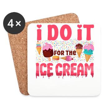 Cornet de crème glacée Popsicle Je le fais - Dessous de verre (lot de 4) - blanc - Devant