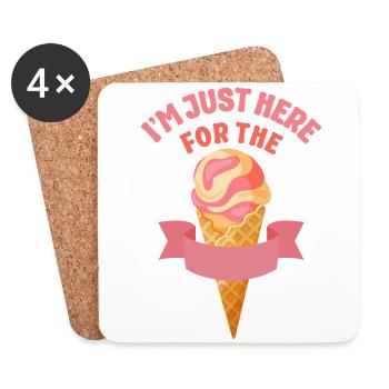 Ice Cream Cone I'm Just Here For - Untersetzer (4er-Set) - Weiß - Vorne