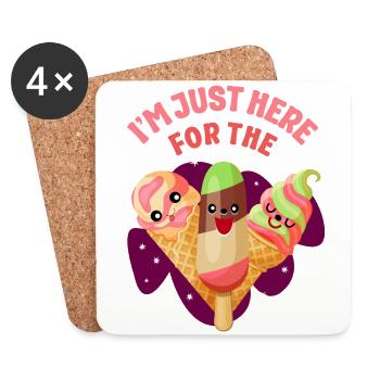 Ice Cream Cone Popsicle Je suis juste - Dessous de verre (lot de 4) - blanc - Devant