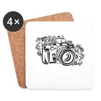 Fotografie-Kamera-Fotograf Blumenkamer - Untersetzer (4er-Set) - Weiß - Vorne