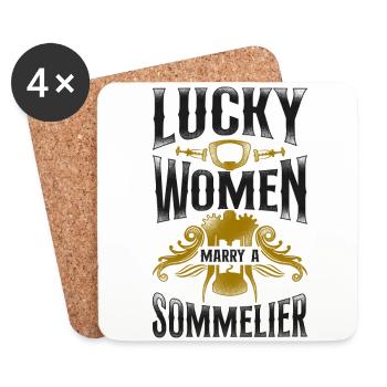 Sommelier Wine Drinking Tasting - Coasters (set of 4) - white - Front